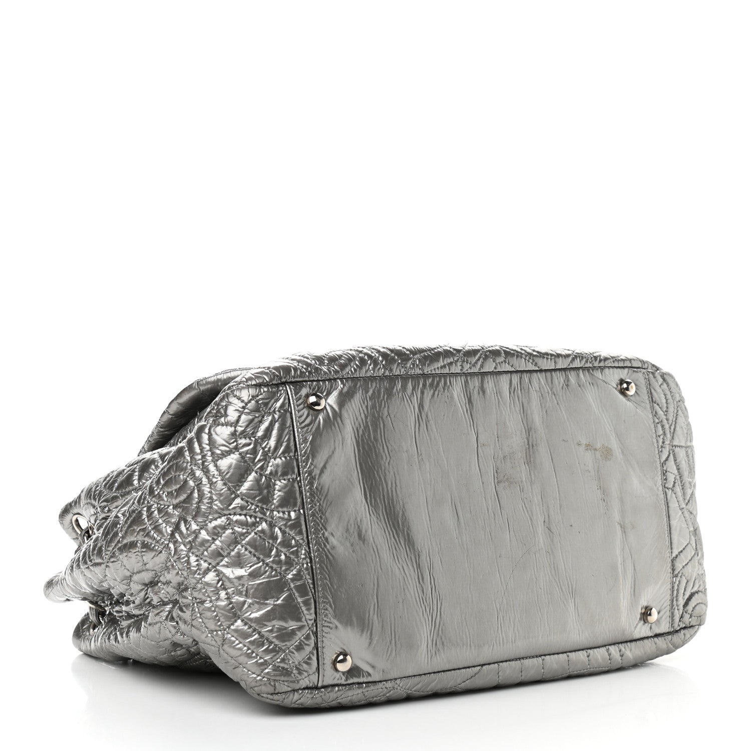Chanel Vinyl Graphic Edge Accordion Flap Bag Silver 4 of 11