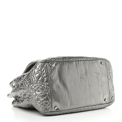 Chanel Vinyl Graphic Edge Accordion Flap Bag Silver 4 of 11