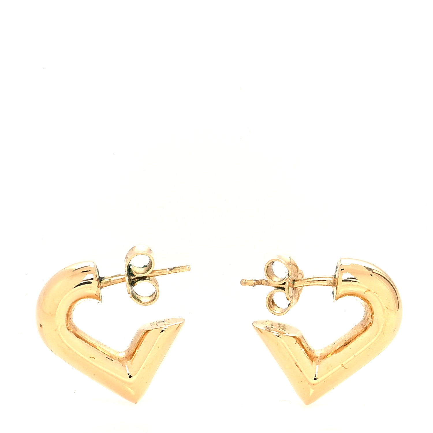 Louis Vuitton V Heart Hoop Earrings Gold 1 of 5