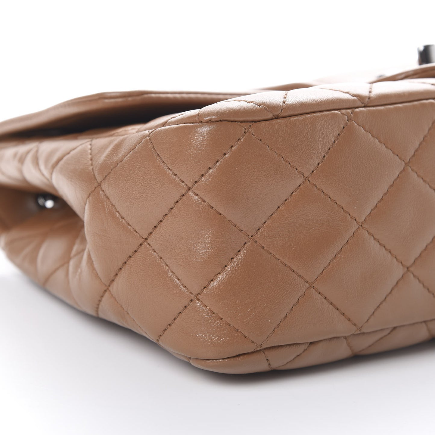 Lambskin Quilted Elementary Chic Flap Brown