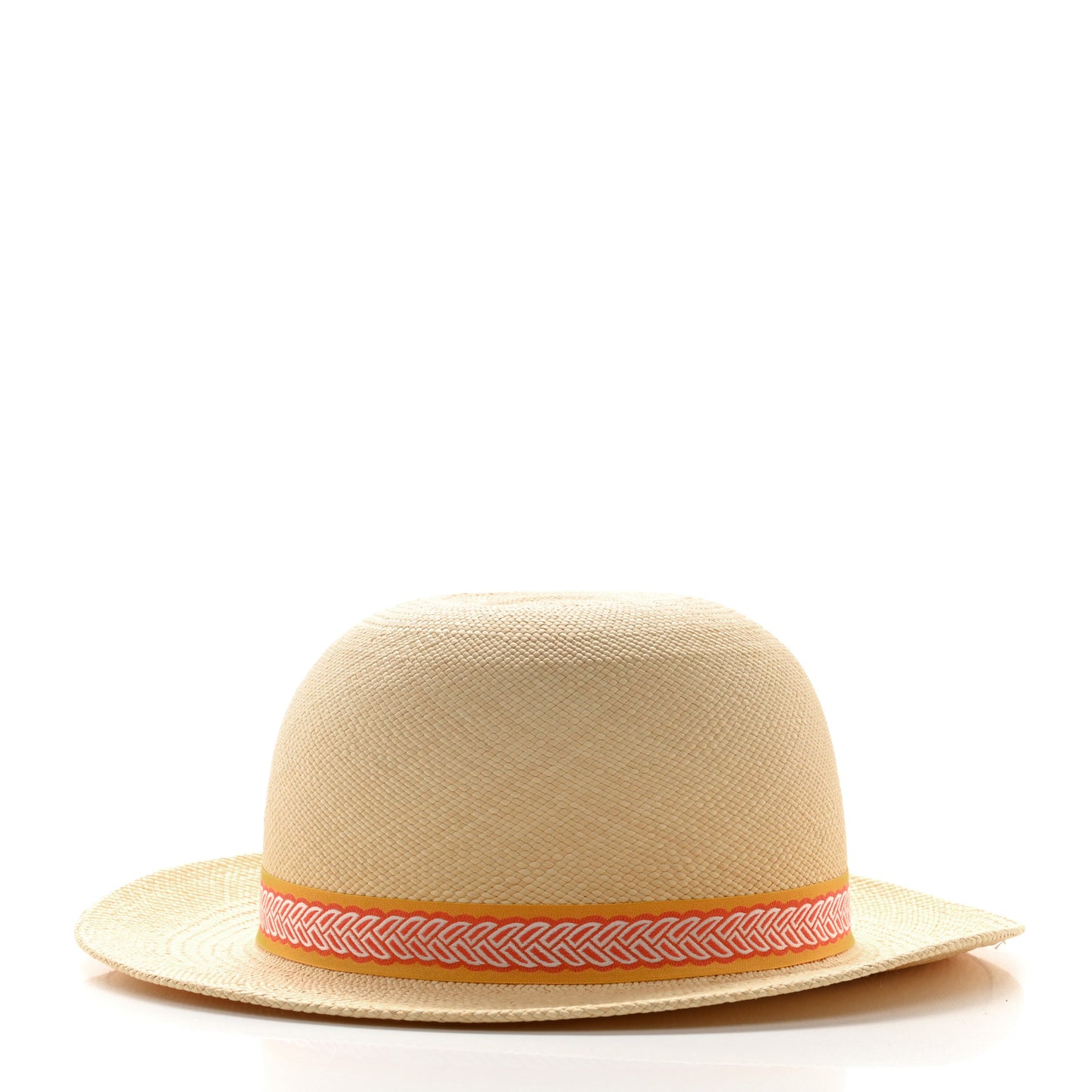 Straw Panama Brisa Fantaisie D'Etriers Greta Hat 58 Naturel Orange