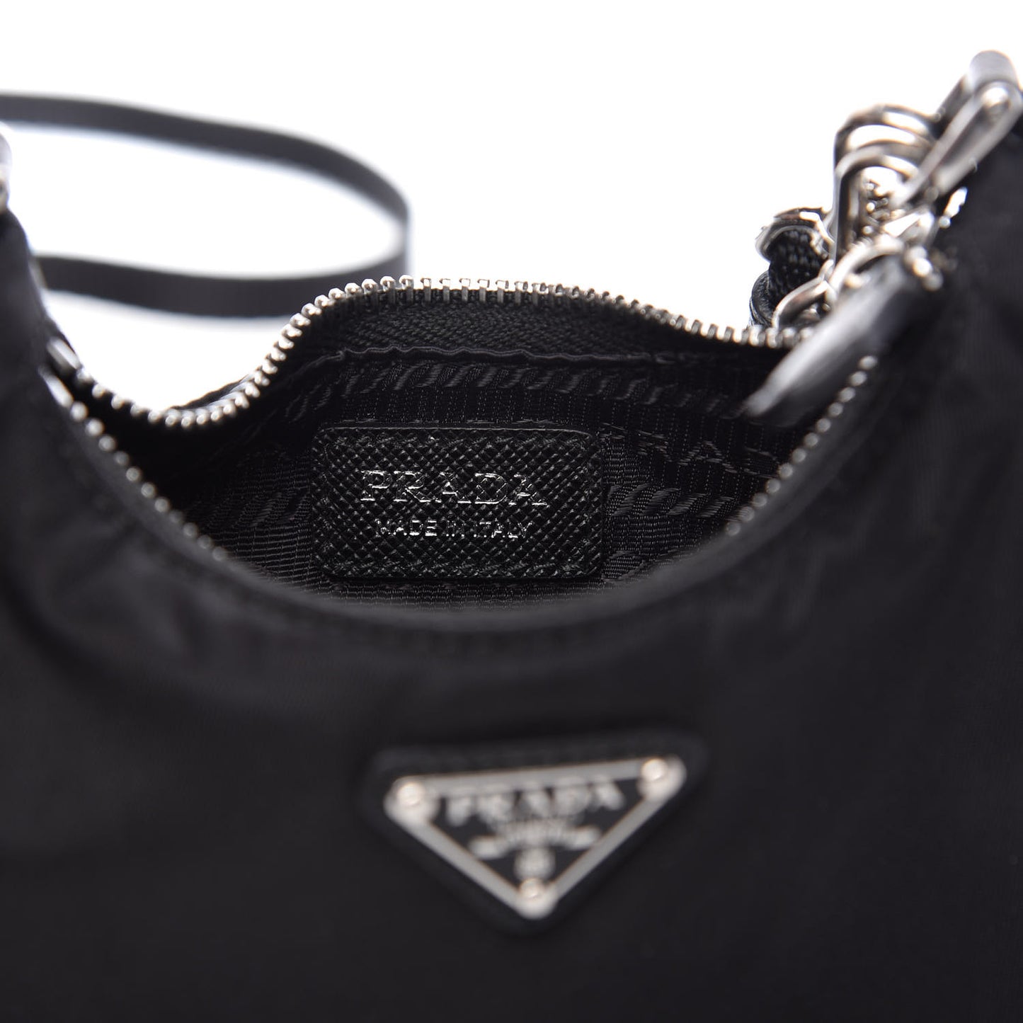 Tessuto Nylon Mini Re-Edition 2000 Shoulder Bag Black