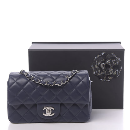 Chanel Lambskin Quilted Mini Rectangular Flap Dark Blue 11 of 11