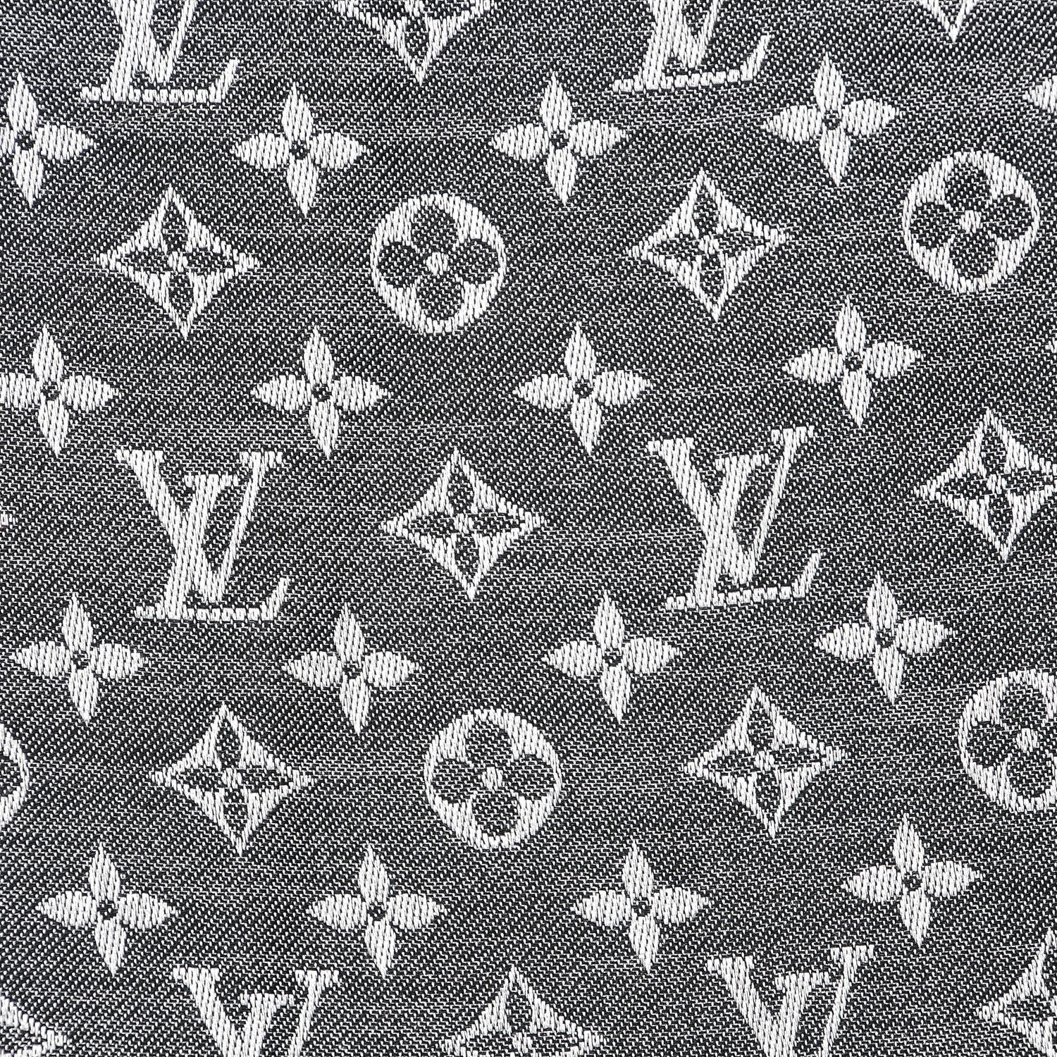Louis Vuitton Silk Wool Monogram Denim Shawl Black 3 of 6
