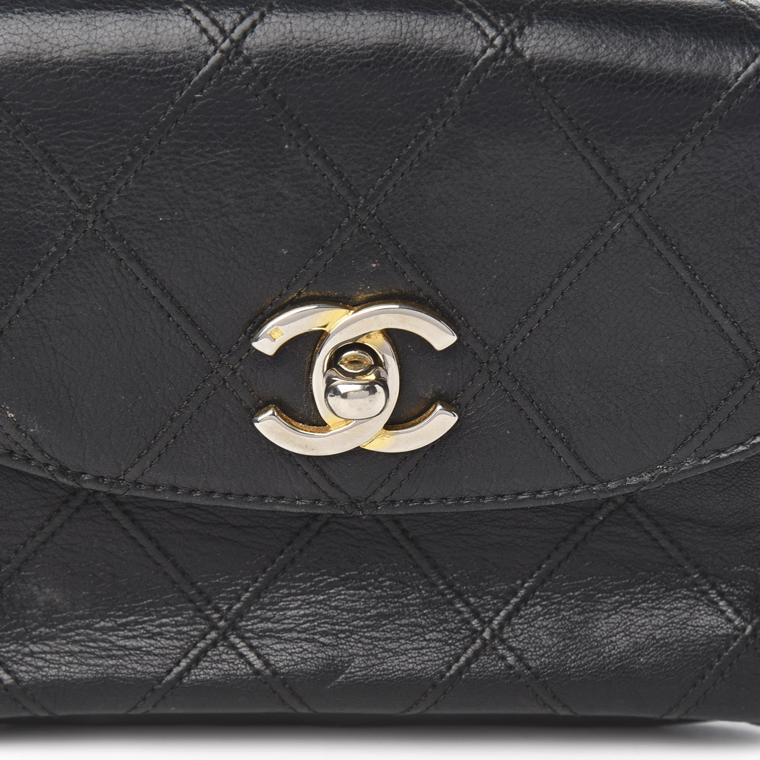 Chanel Lambskin Diamond Stitched Flap Waist Belt Bag 65 Black 11 of 11