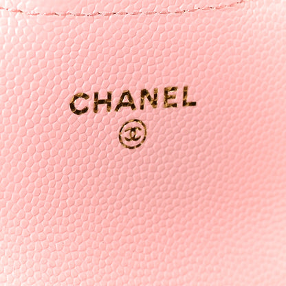 Chanel Caviar Quilted Flap Card Holder Wallet Pink 7 of 10