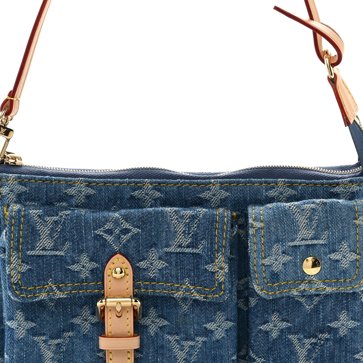 Louis Vuitton Monogram Pochette Accessories Cargo  Blue Denim 7 of 10