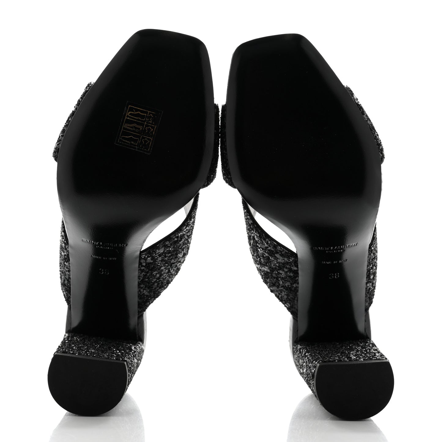 Glitter LouLou 70 Mule Sandals 38 Black