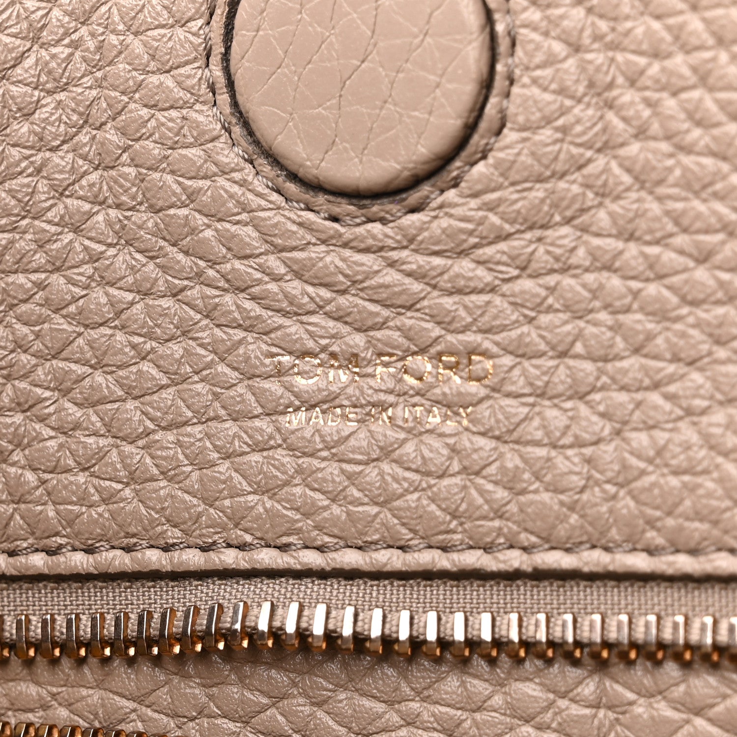 Tom Ford Pebbled Calfskin Alix Padlock Zip Hobo Bag Taupe 7 of 9