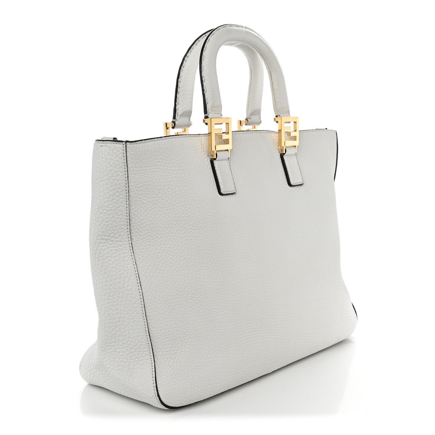 Fendi Vitello Glacier Medium FF Tote White 2 of 11