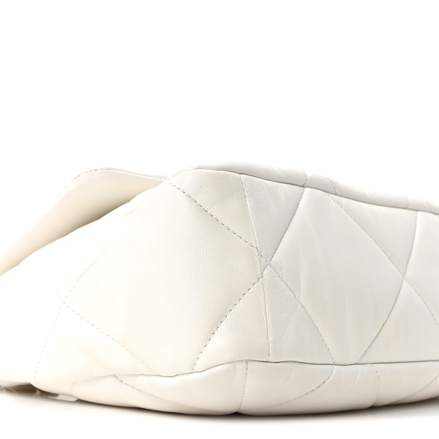 Chanel Goatskin Quilted Large Chanel 19 Flap White 17 of 19