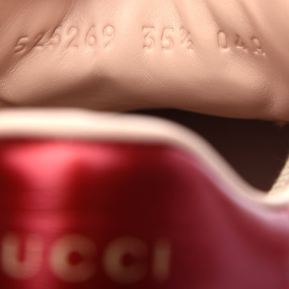 Gucci Calfskin Stripe Womens New Ace Sneakers 35.5 New Mystic White Ecru Red Flame 10 of 11