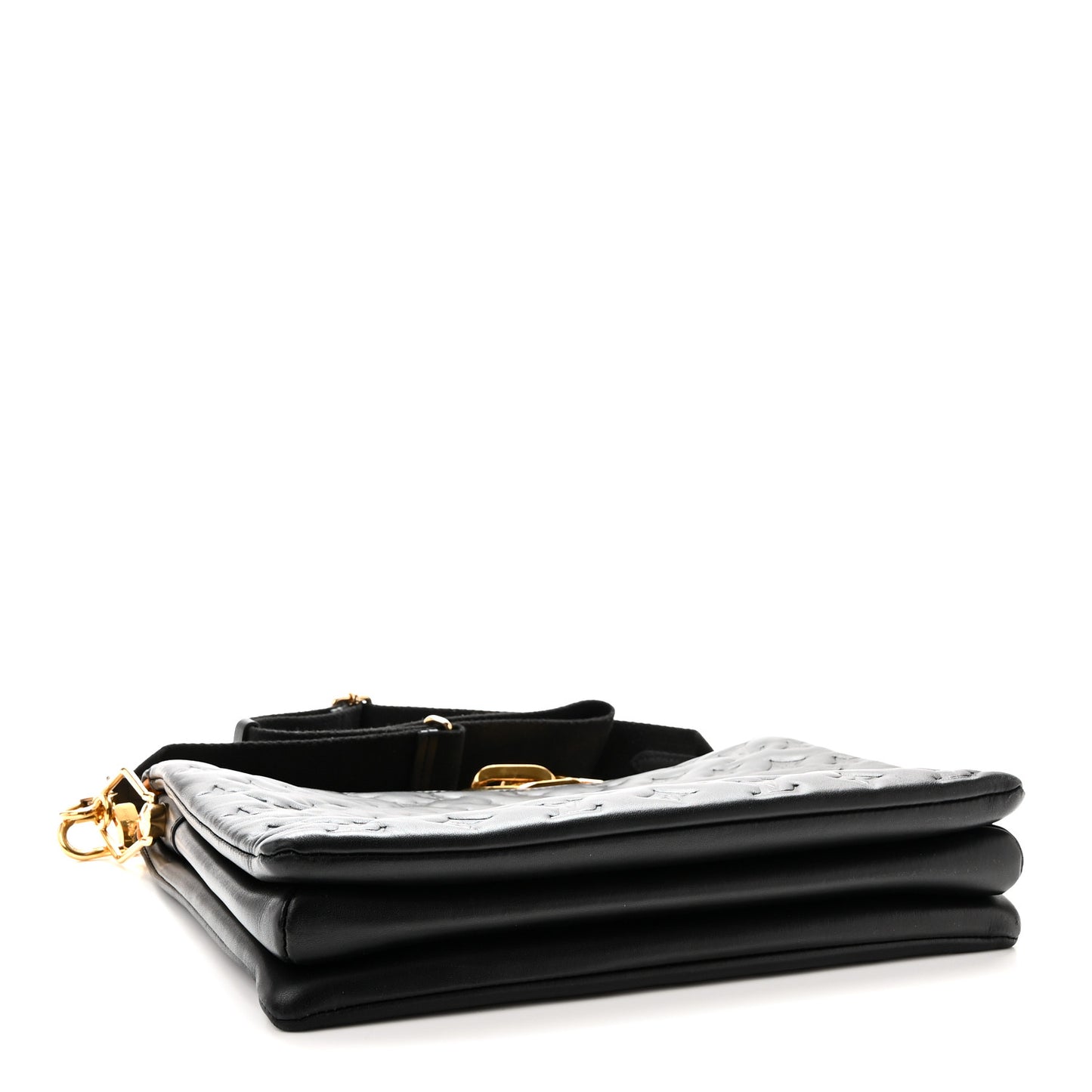 Lambskin Embossed Monogram Coussin MM Black