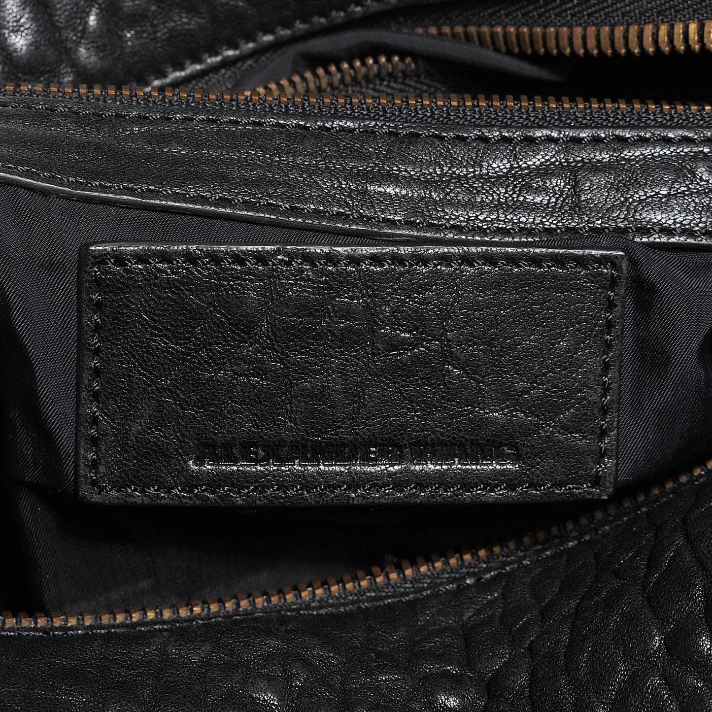 Pebbled Lambskin Rocco Black Antique Brass Hardware