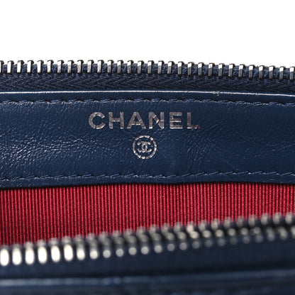 Chanel Aged Calfskin Quilted Small Gabrielle Clutch With Chain Navy Black 6 of 11