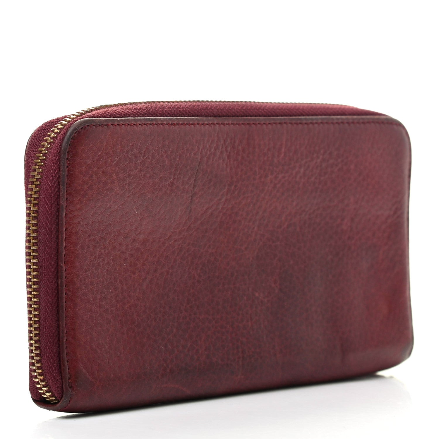 Prada Vitello Daino Metal Zip Around Wallet Etrusco 3 of 7