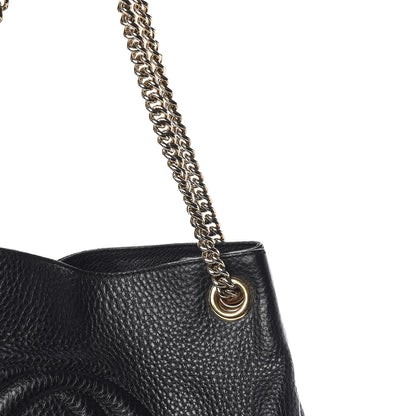 Gucci Pebbled Calfskin Medium Soho Chain Shoulder Bag Black 14 of 15