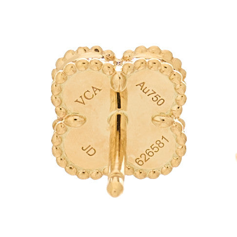 Van Cleef & Arpels 18K Yellow Gold Black Onyx Sweet Alhambra Earrings 4 of 5