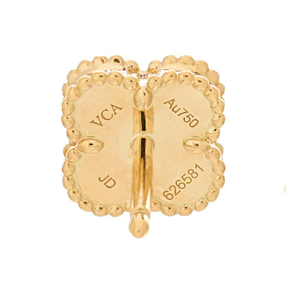 Van Cleef & Arpels 18K Yellow Gold Black Onyx Sweet Alhambra Earrings 4 of 5