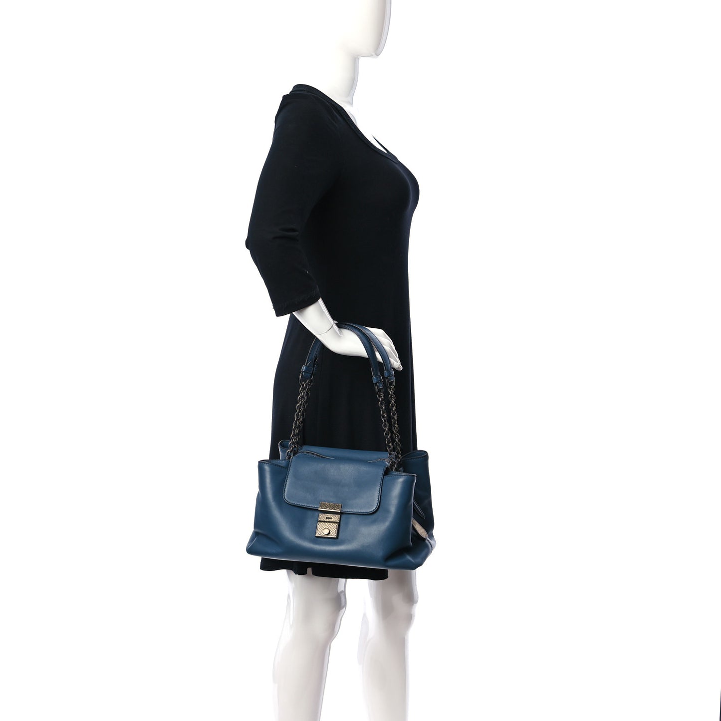 Calfskin Shoulder Bag Baltic Blue