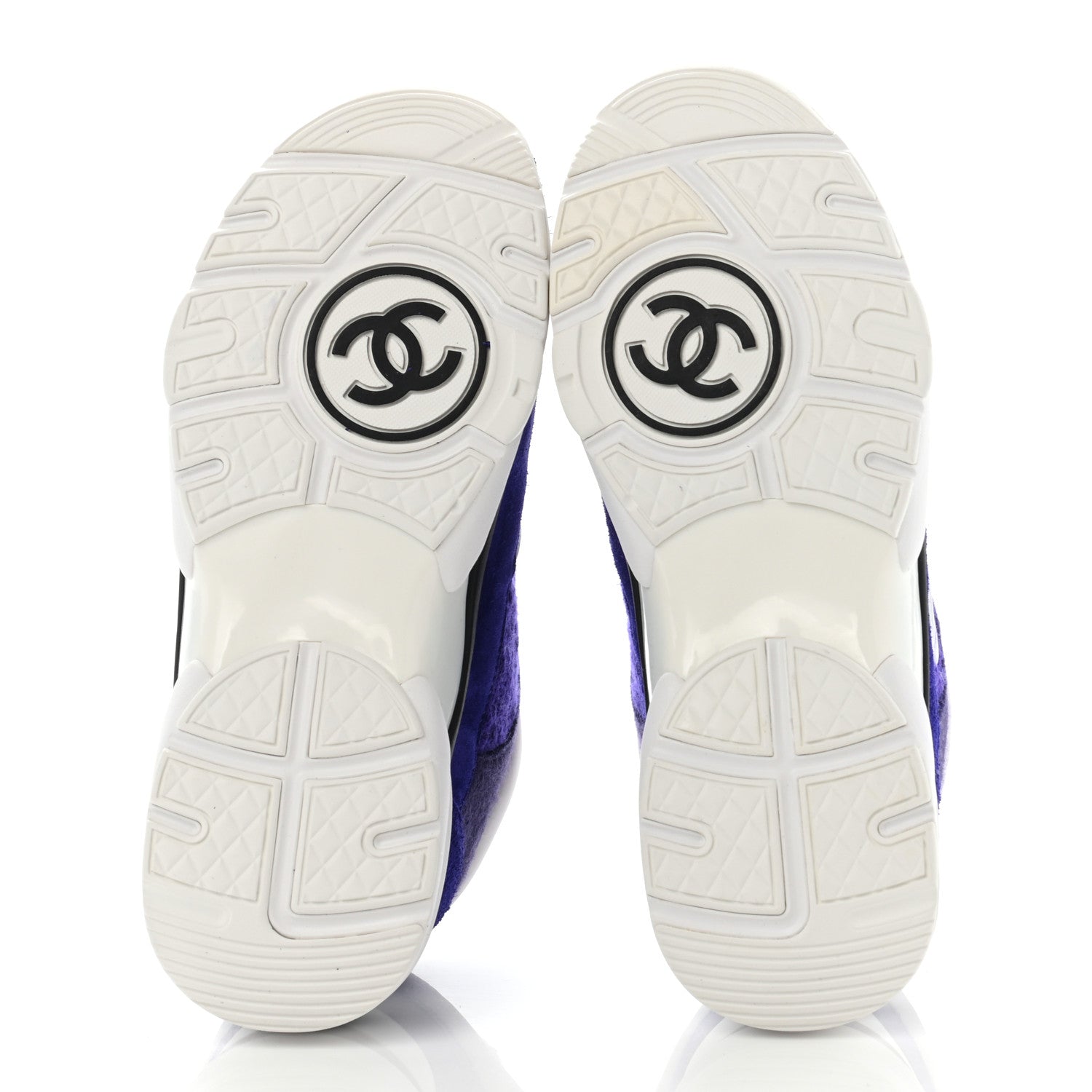 Chanel Suede Tweed Felt CC Sneakers 37 Purple 5 of 8