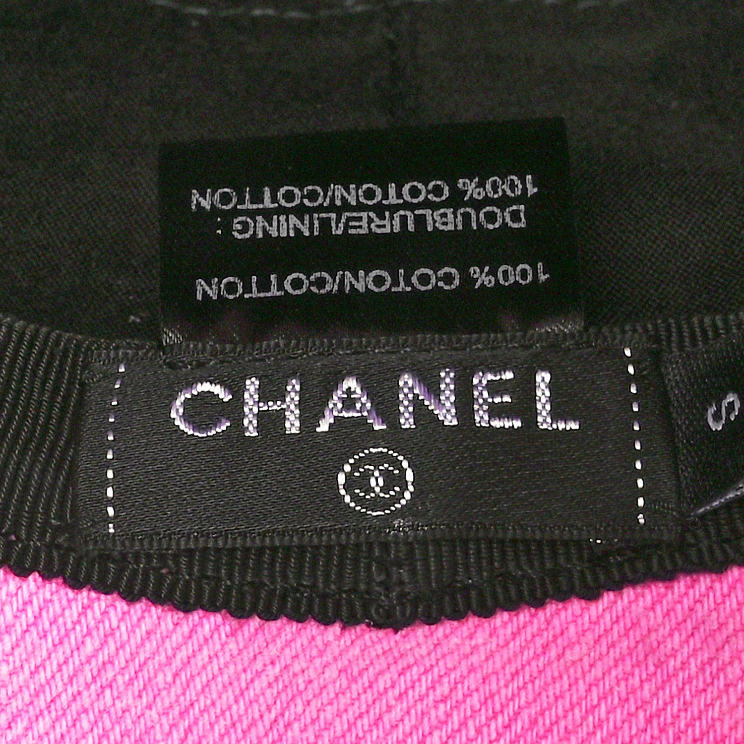 Chanel Denim Logo Bucket Hat S Pink Yellow 7 of 9