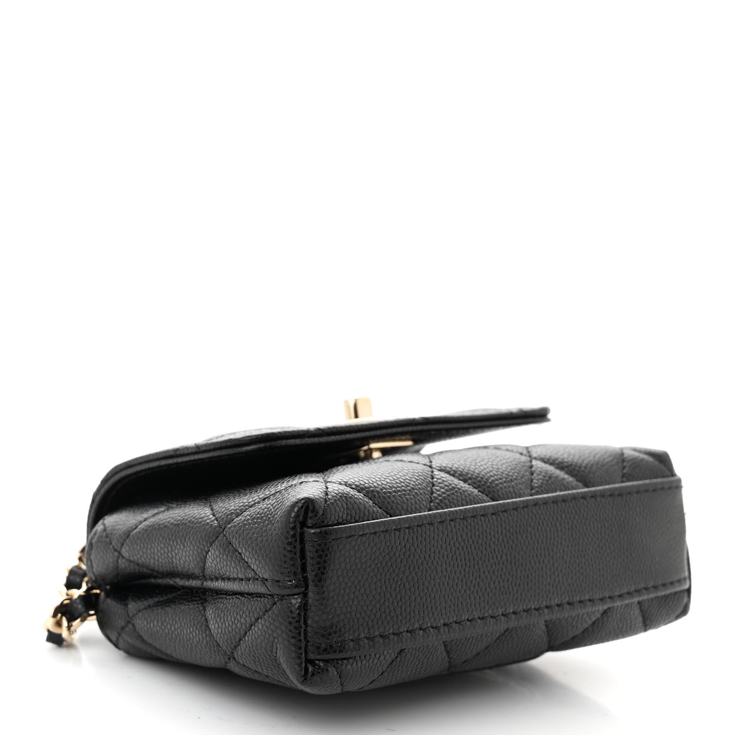 Chanel Caviar Quilted Nano Coco Handle Clutch With Chain Black 4 of 11