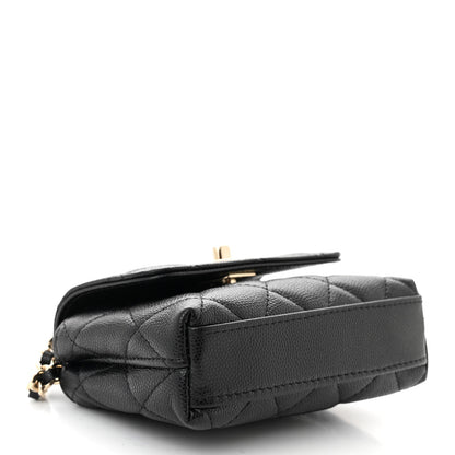 Chanel Caviar Quilted Nano Coco Handle Clutch With Chain Black 4 of 11