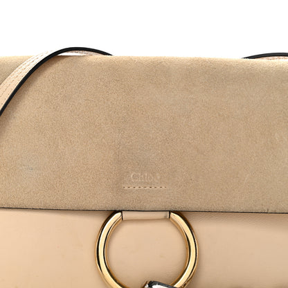 Chloe Suede Calfskin Small Faye Shoulder Bag Pearl Beige 8 of 12