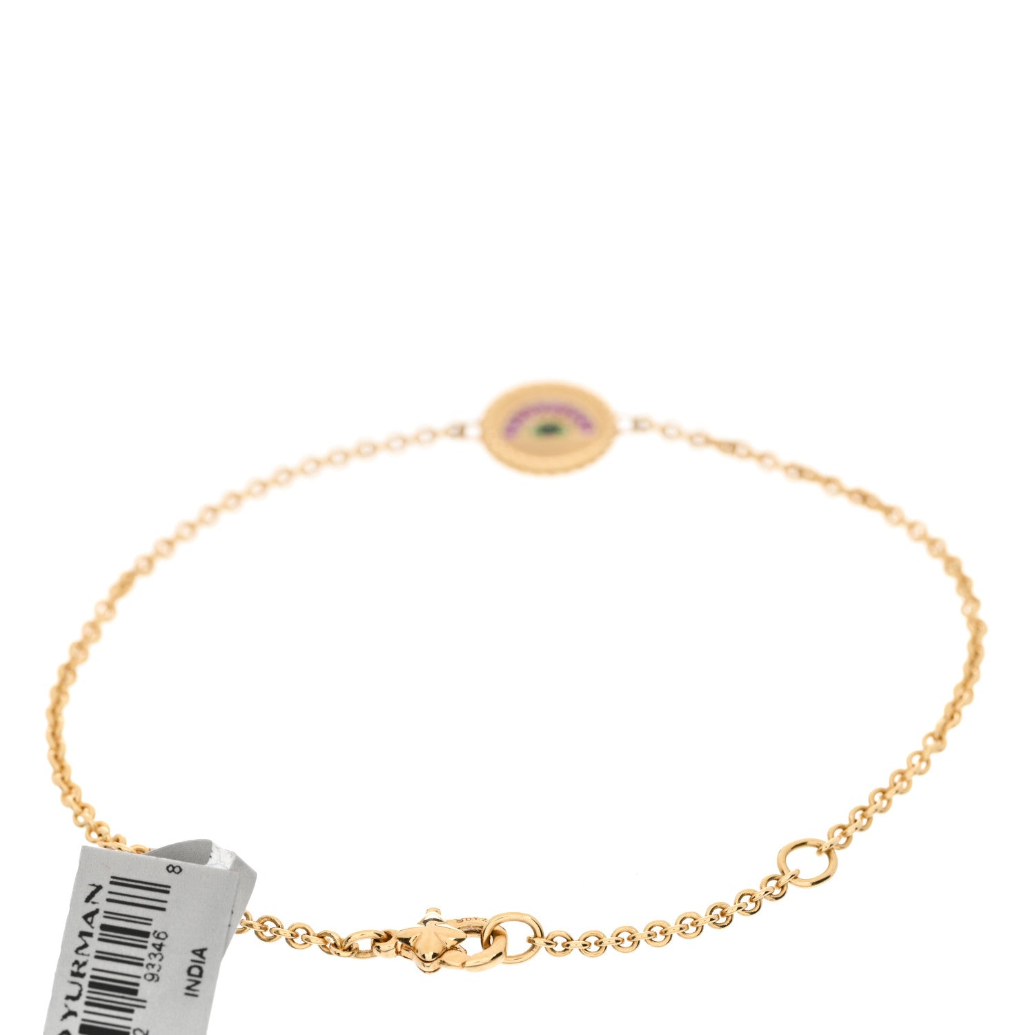 David Yurman 18K Yellow Gold Pink Yellow Sapphire Tsavorite Collectibles Rainbow Bracelet 2 of 3