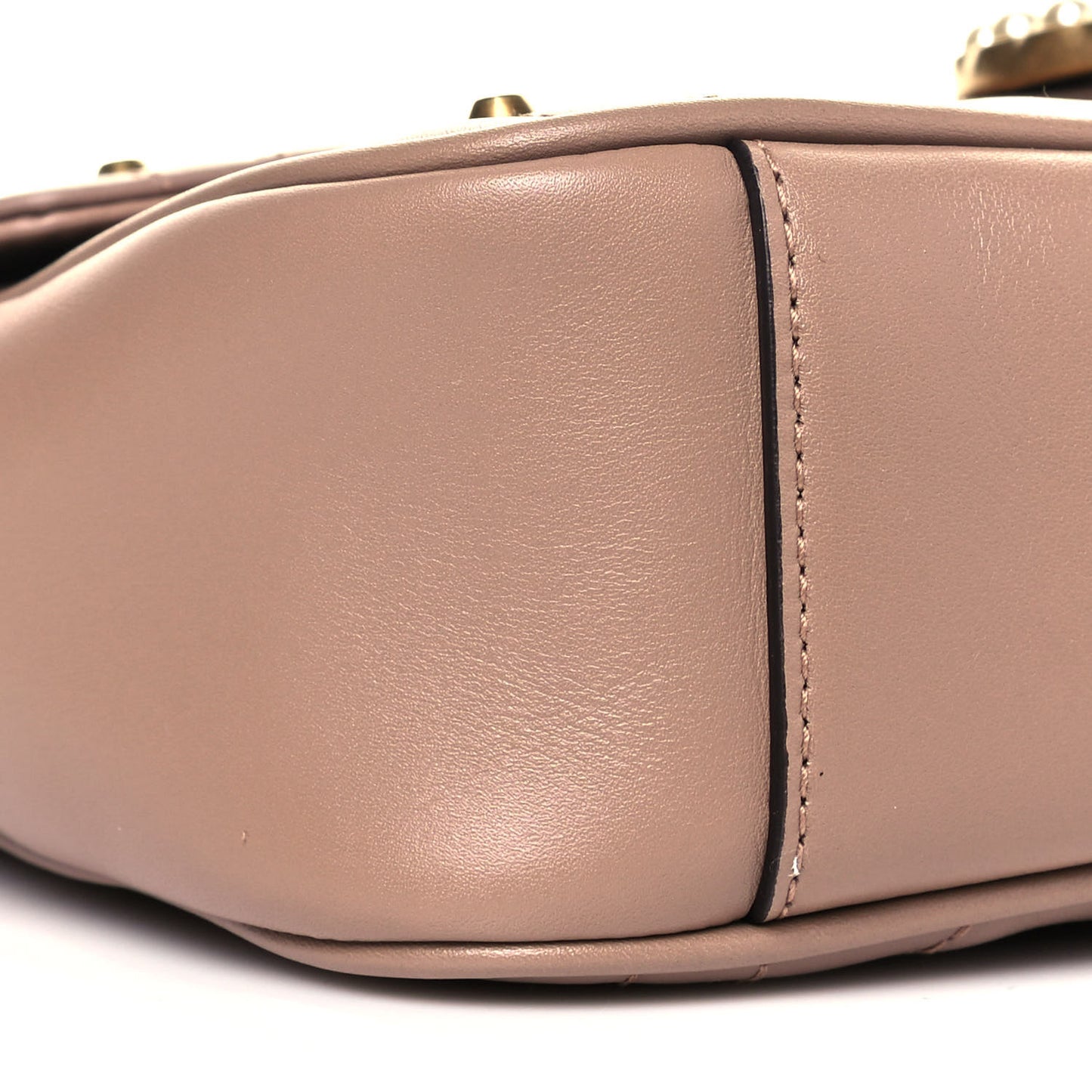 Calfskin Matelasse Studded Mini Pearly GG Marmont Shoulder Bag Porcelain Rose