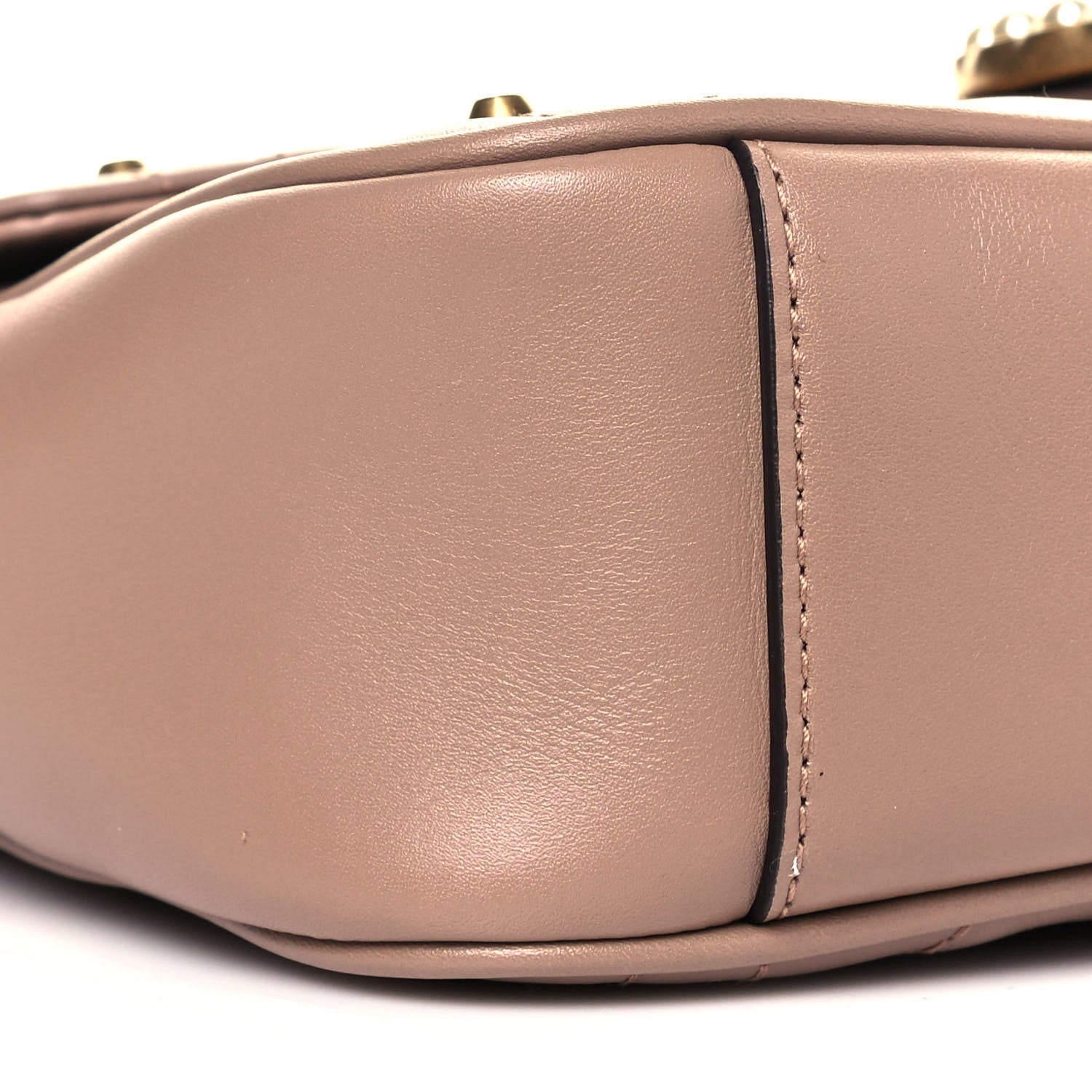 Gucci Calfskin Matelasse Studded Mini Pearly GG Marmont Shoulder Bag Porcelain Rose 9 of 12