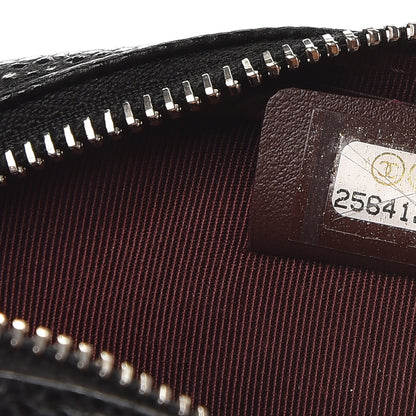 Chanel Metallic Caviar Quilted Zip Around Classic Coin Purse Black 7 of 8