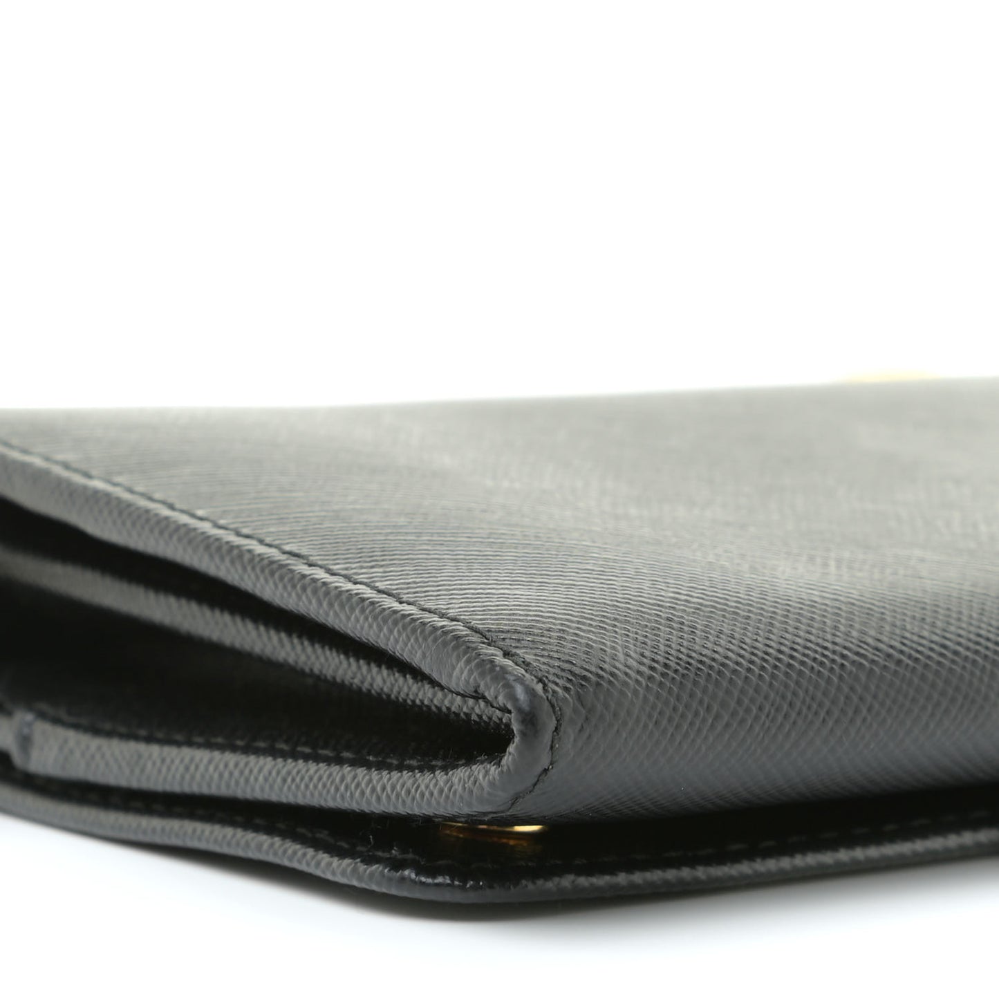 Saffiano Metal Oro Chain Wallet Black