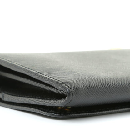 Prada Saffiano Metal Oro Chain Wallet Black 5 of 10