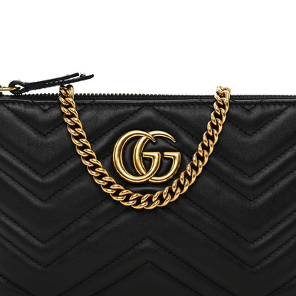 Gucci Calfskin Matelasse Mini GG Marmont Chain Bag Black 5 of 11