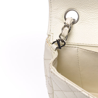Chanel Caviar Quilted East West Flap White 10 of 12