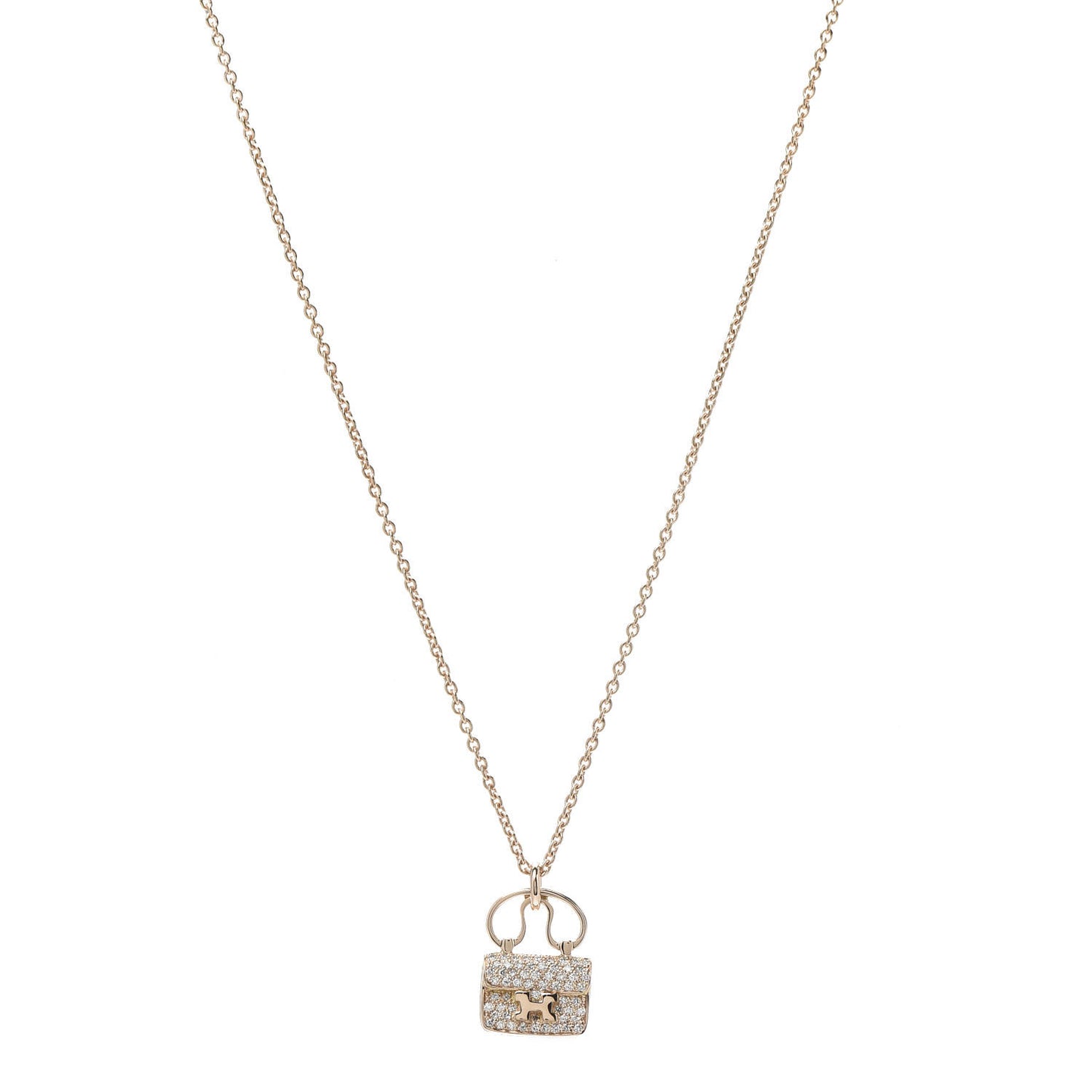 18K Rose Gold Diamond Constance Amulette Pendant Necklace