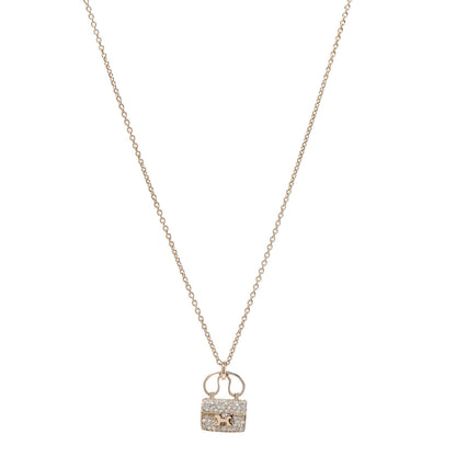 Hermes 18K Rose Gold Diamond Constance Amulette Pendant Necklace 1 of 6