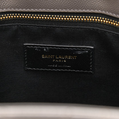 Saint Laurent Grain De Poudre Matelasse Chevron Monogram Shopping Bag Fog 5 of 15