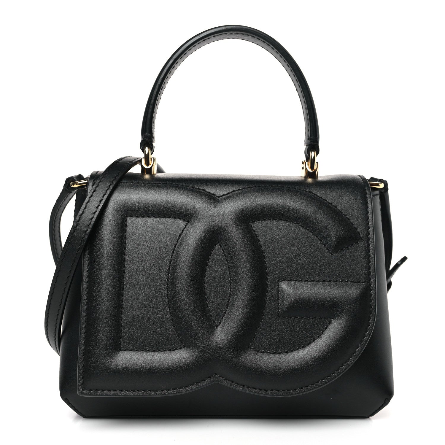 Dolce & Gabbana Calfskin DG Logo Top Handle Tote Black 1 of 7
