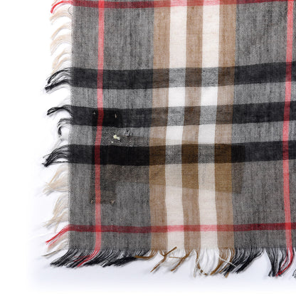 Burberry Modal Wool Castleford Check Lightweight Scarf Camel 2 of 3