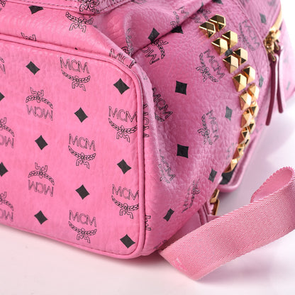 MCM Visetos Medium Side Studs Stark Backpack Pink 6 of 10