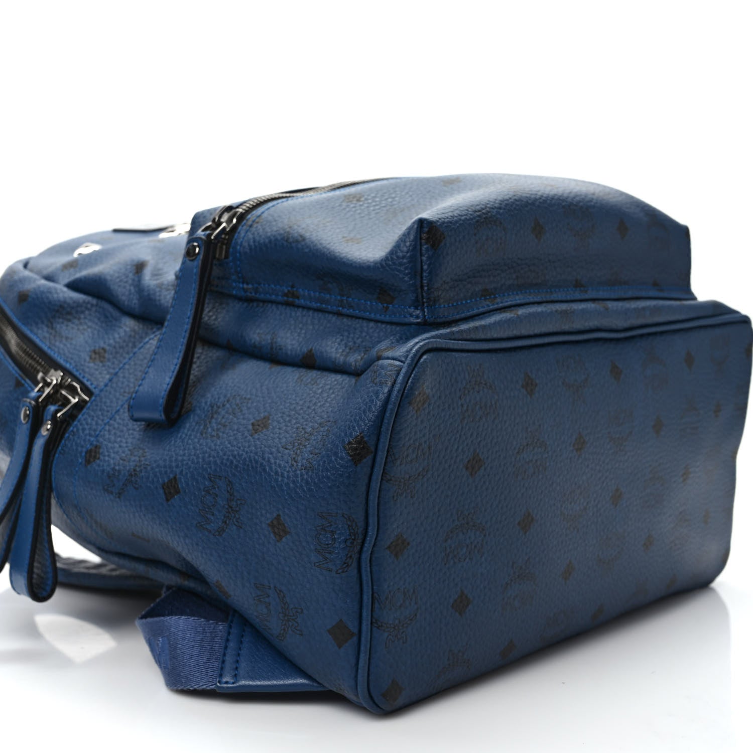 MCM Visetos Studded Medium Stark M Backpack Navy Blue 8 of 9