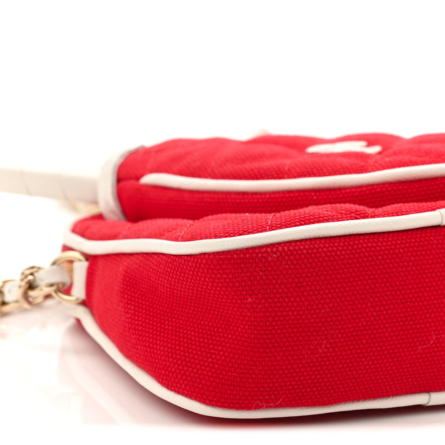 Canvas Calfskin Tennis Racket Mini Bag Red White