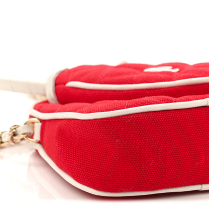 Chanel Canvas Calfskin Tennis Racket Mini Bag Red White 10 of 12