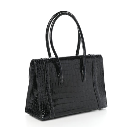 Hermes Shiny Porosus Crocodile Drag 26 Bleu Marine 3 of 10