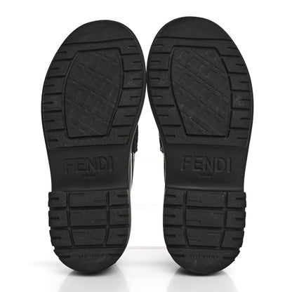 Fendi Vitello Abrasivato Fendigraphy 50mm Loafers 36 Black 6 of 15