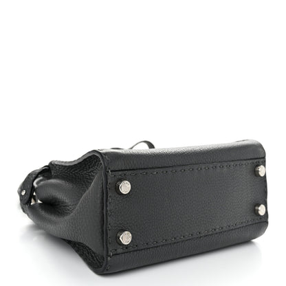 Fendi Cuoio Romano Selleria Bi-Color Mini Peekaboo Iconic Satchel Asfalto Latte 4 of 10