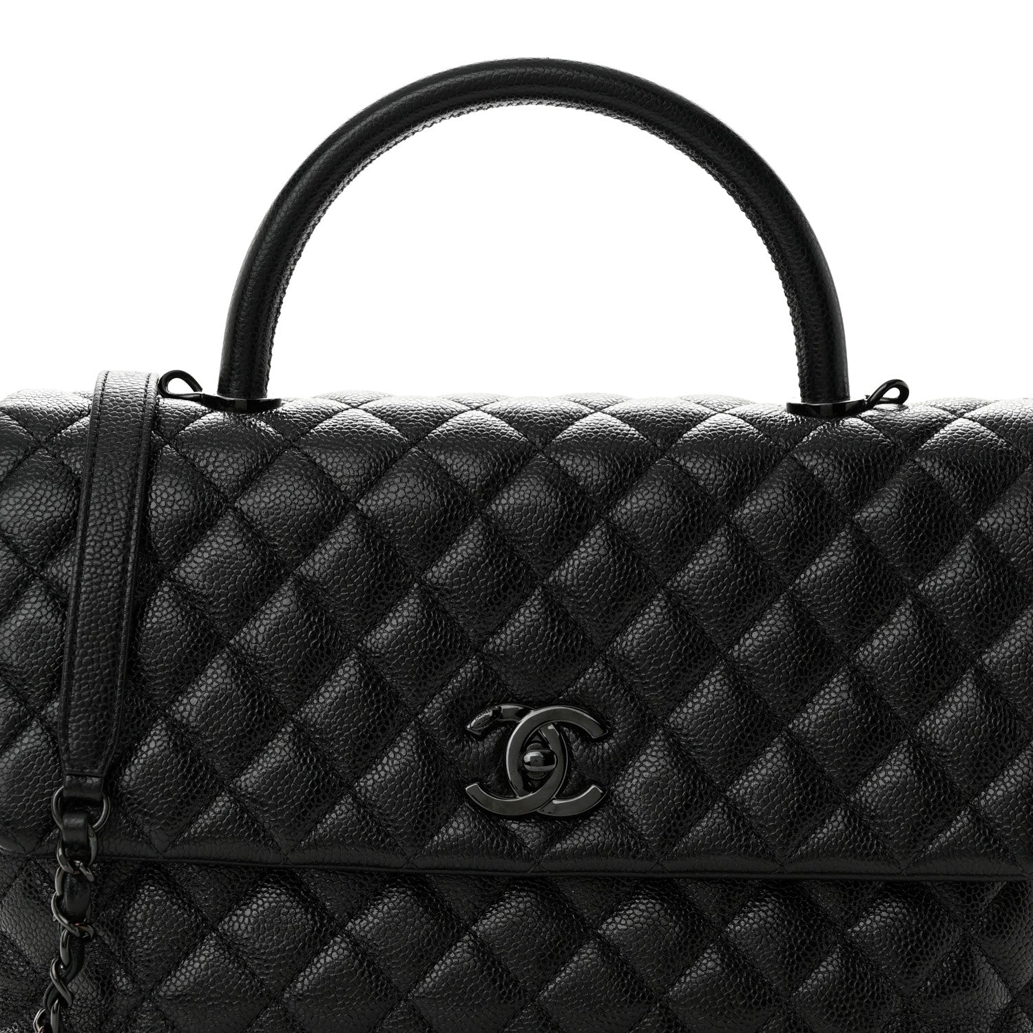 Chanel Caviar Quilted Medium Coco Handle Flap So Black 8 of 10